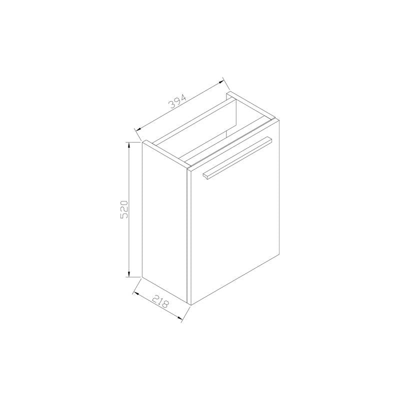 Mueble de fuente Trendline Stone I/D Antracita Alto Brillo