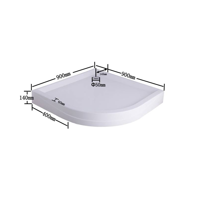 Plato de ducha de cuarto de círculo 100x100