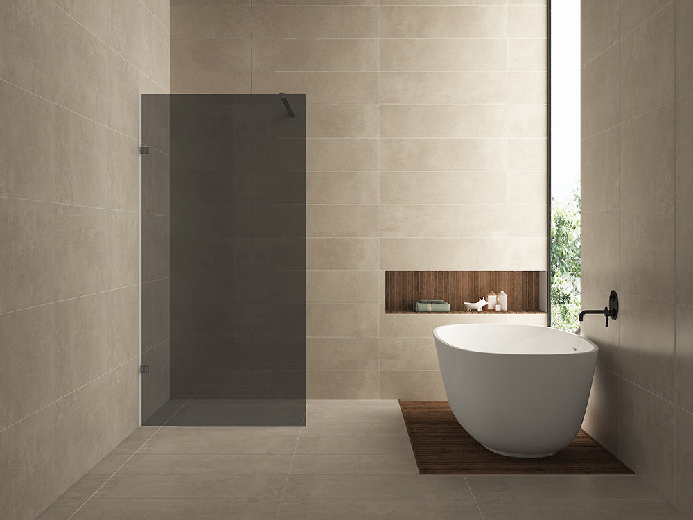 Less walk-in shower 1000 x 2000 x 8 mm nano smoked glass glass/gunmetal