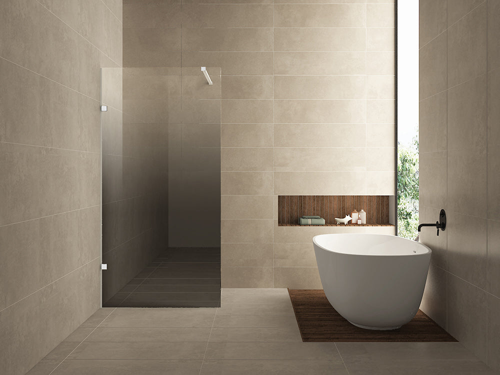 Less inloopdouche links 1000 x 2000 x 8 mm nano spiegelrook- naar helder glas/mat wit - WDtegels