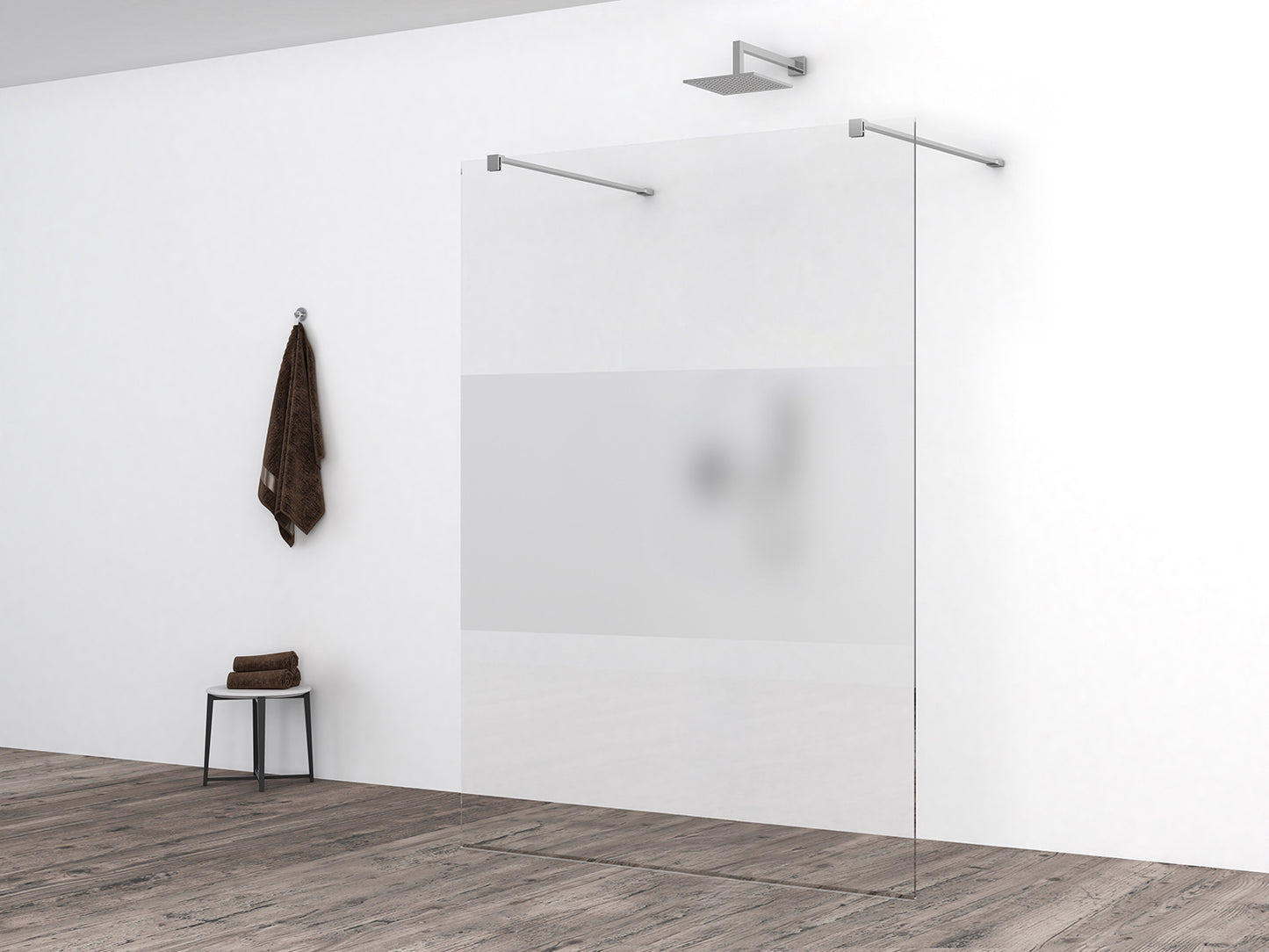 Slim glasplaat 1400 x 2000 x 8 mm nano helder glas met melkglas middenband - WDtegels