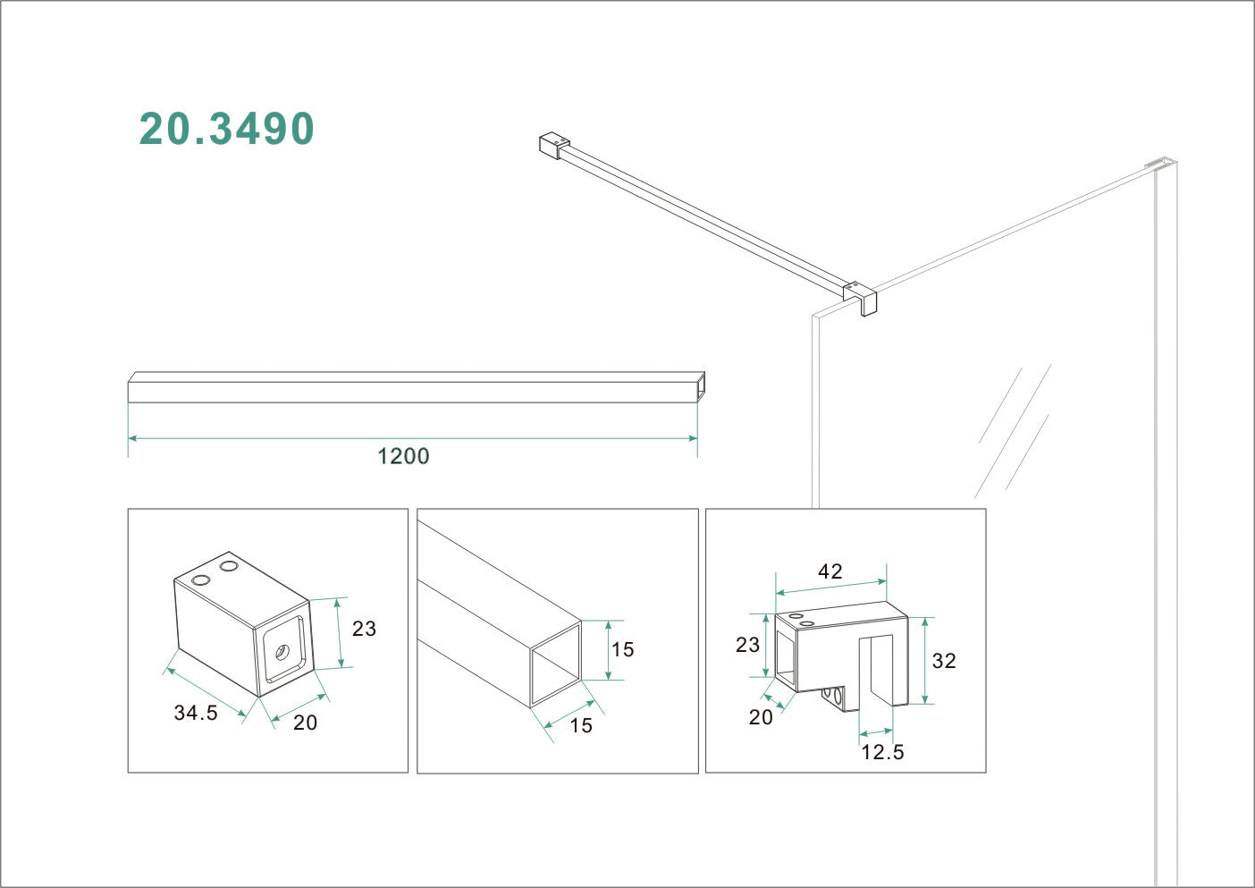 Slim stabilisatiestang 120 cm chroom
