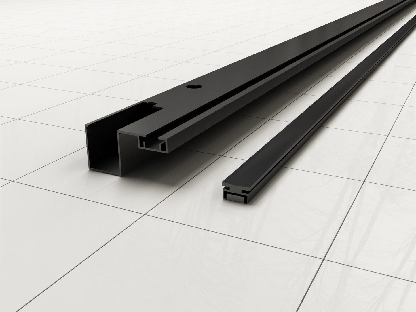 Skyline muurprofiel met magneetstrip voor nisdeur Mat zwart