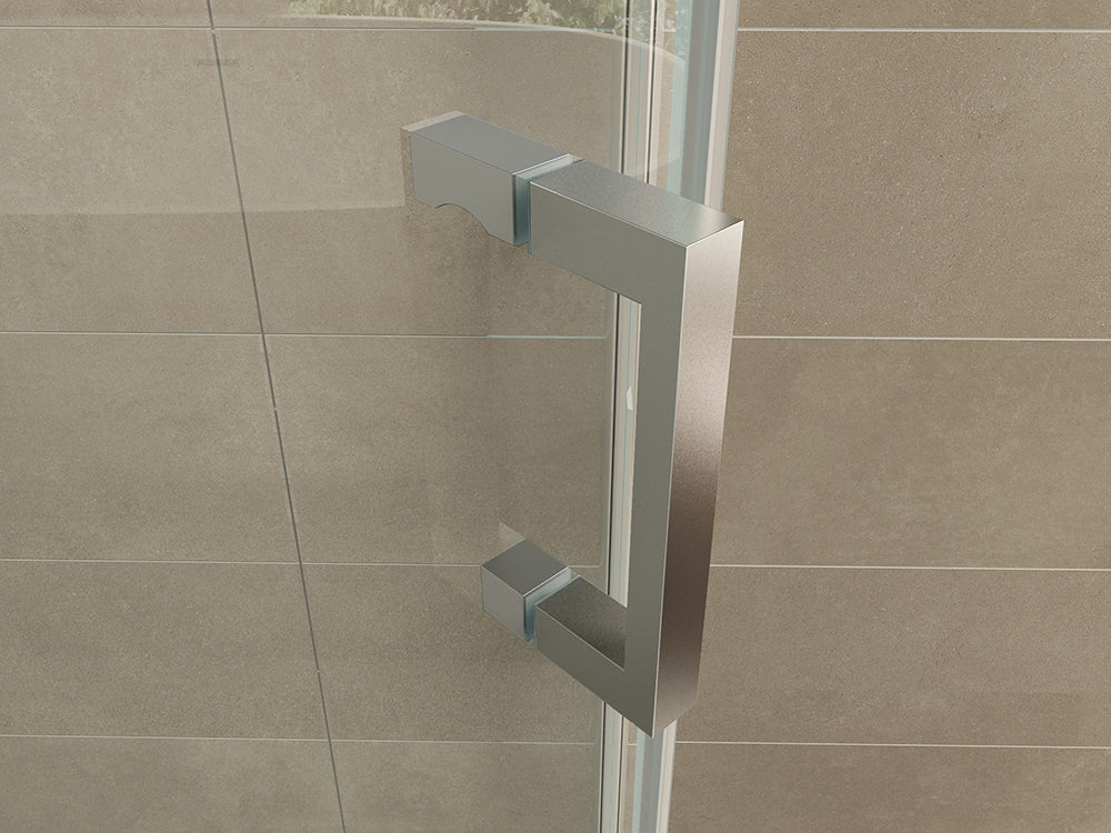 Pento cabine met 1 draaideur 900 x 900 x 2000 x 8 mm nano helder glas/chroom - WDtegels