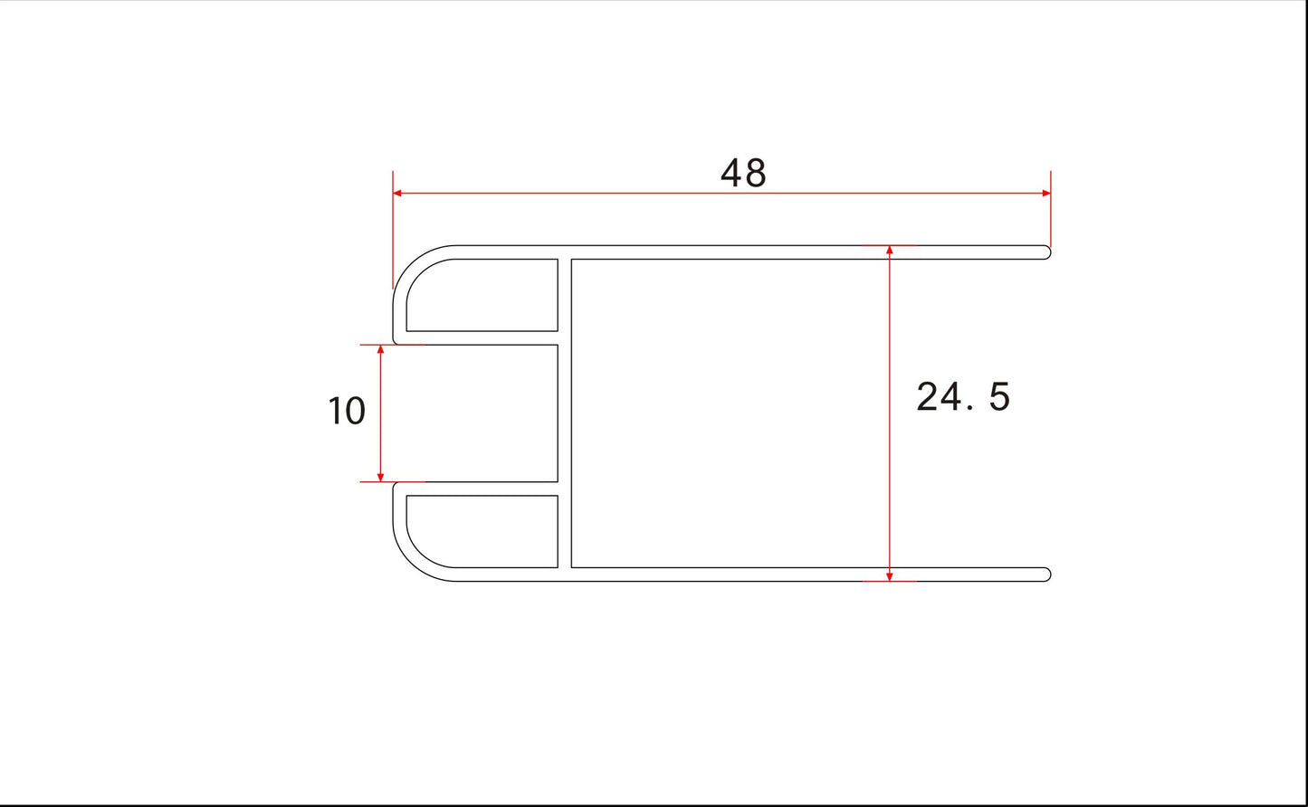 Wiesbaden chroom glasprofiel tbv muurprofiel glasdikte 1cm lengte 200 cm - WDtegels