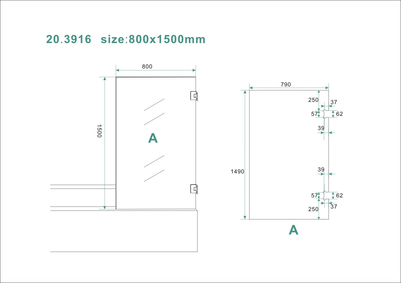 Wiesbaden profielloze draaibare badwand 80x150 cm - WDtegels