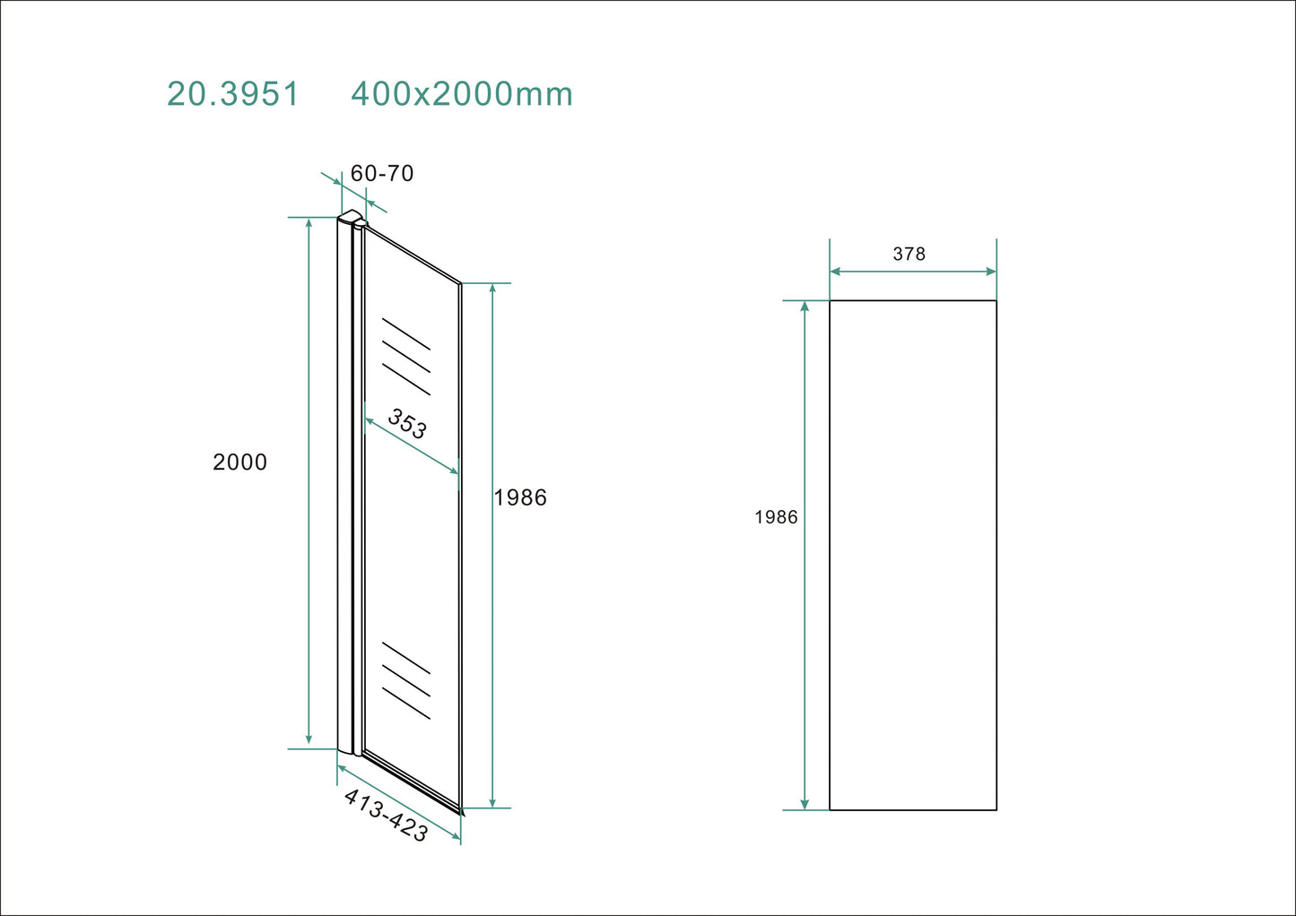 Comfort scharnierende zijwand 40 cm 10 mm Nano 8719323032965