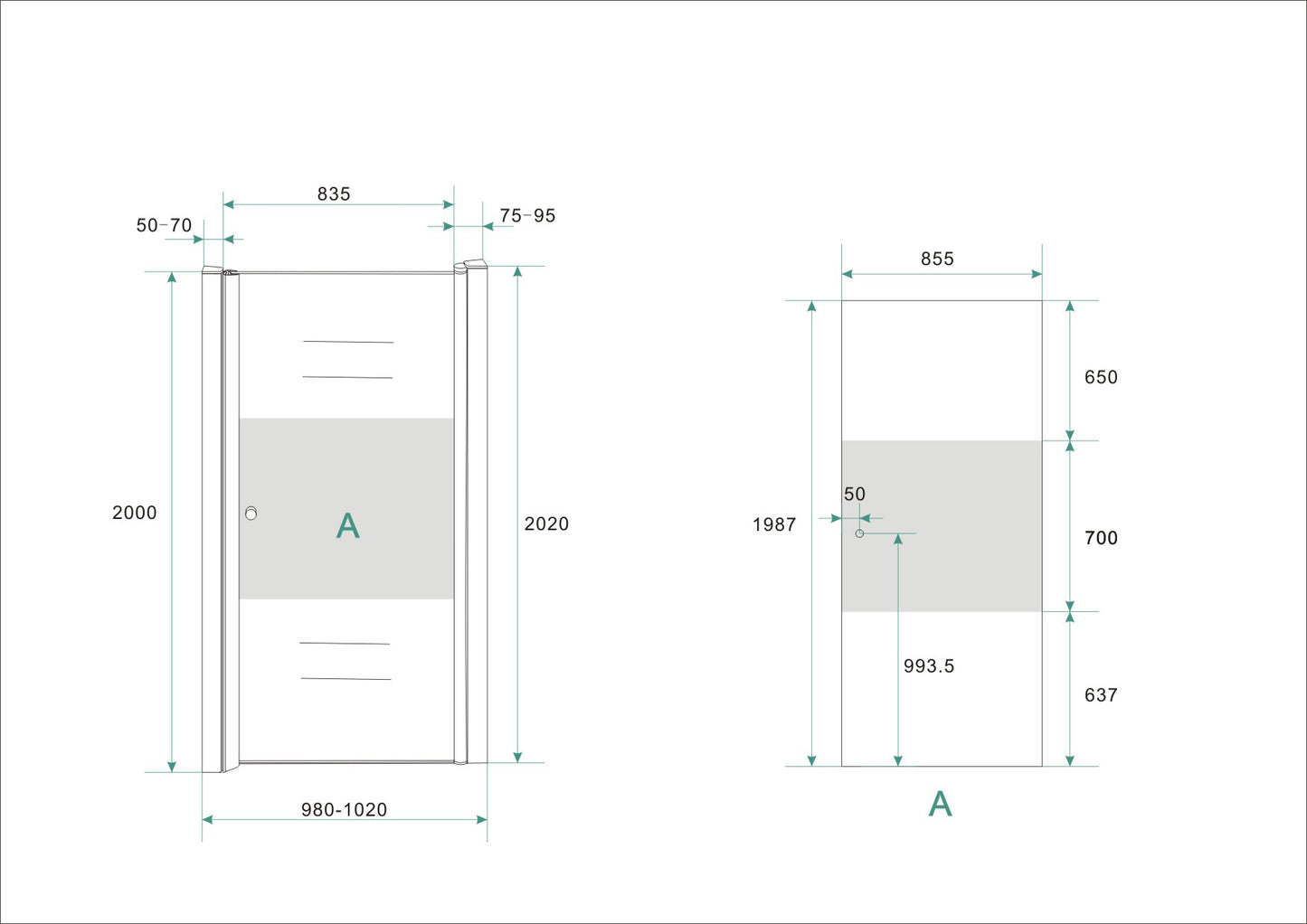 Wiesbaden nisdeur 100x202 cm - WDtegels