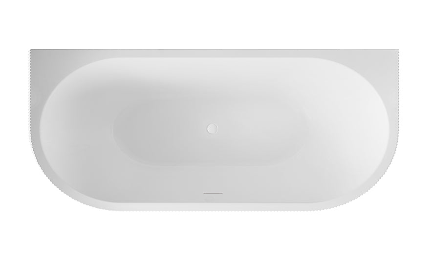 Rivi semi-detached bath 180 x 80 cm acrylic matt white with waste matt white