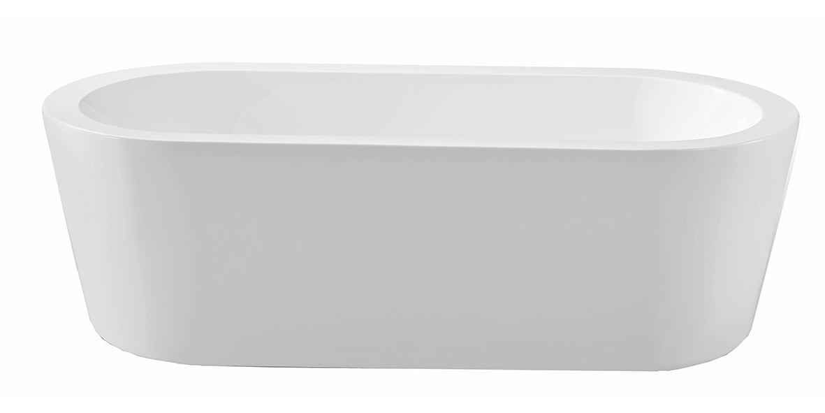 Bianco freestanding bath 178 x 80 cm acrylic gloss white with waste gloss white