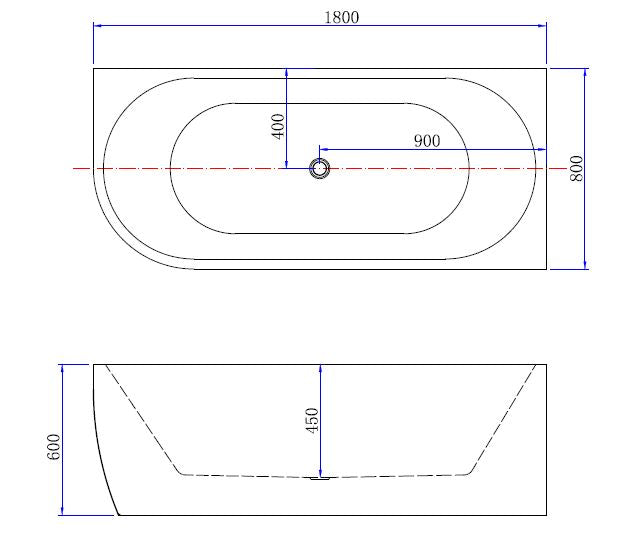 Bañera de esquina acrílica derecha Wiesbaden Corner 180x80 blanca