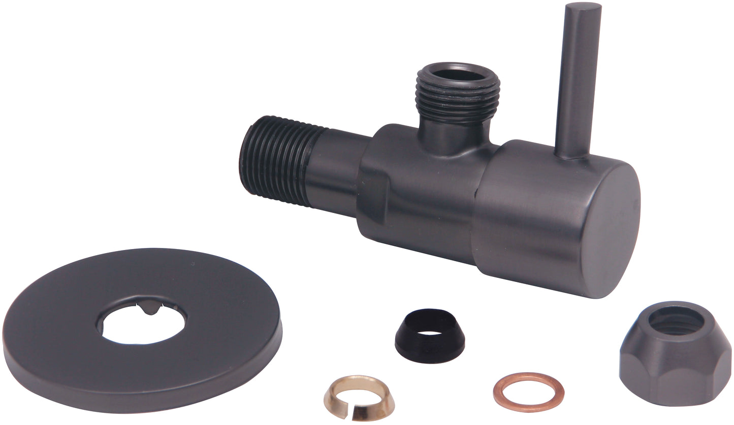 Válvula de ángulo mínimo 3/8" x 3/8" o abrazadera de 10 mm PVD metalizado