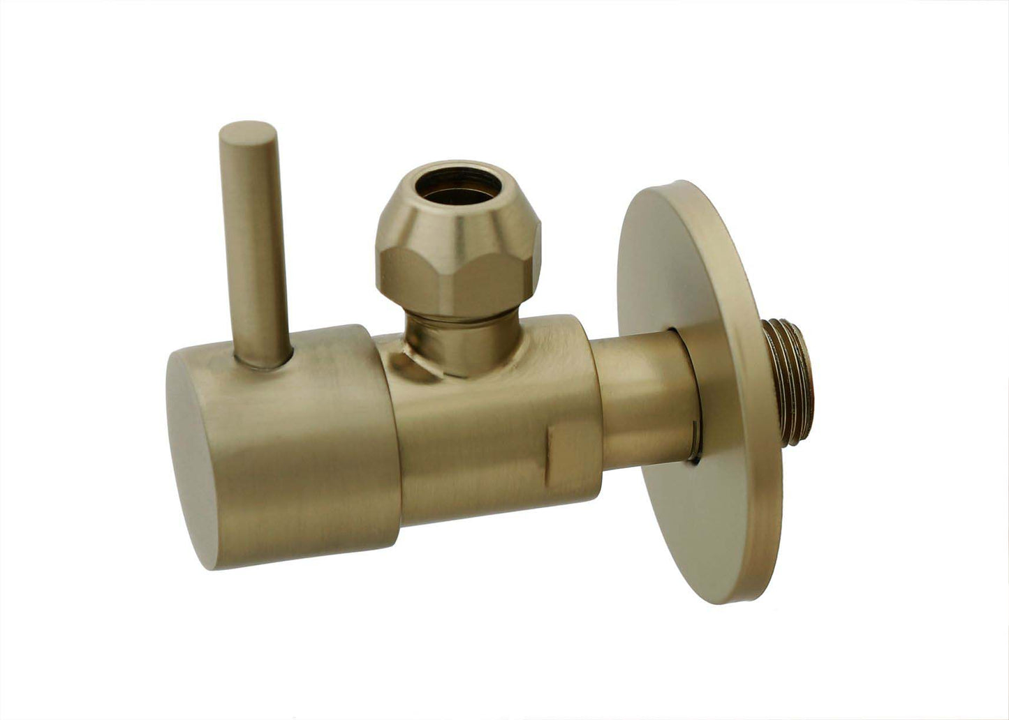 Minimal hoekstopkraan 3/8" x 3/8" of knel 10 mm geborsteld messing PVD