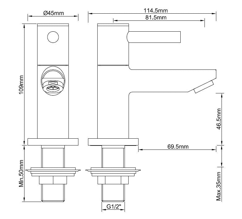 Wiesbaden Amador toiletkraan 1/2'' chroom - WDtegels