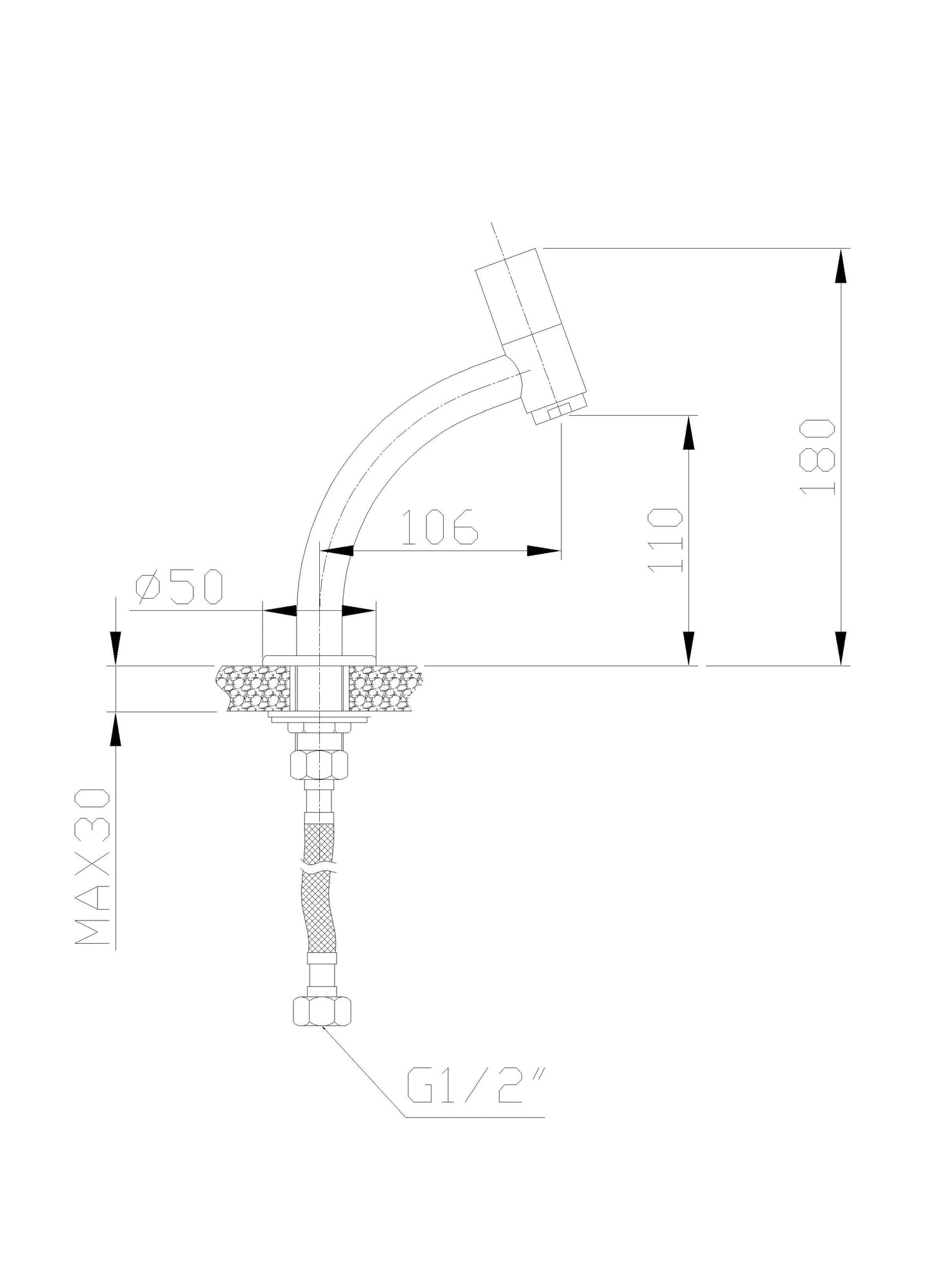 Zeta fonteinkraan 1/2" | Chroom - WDtegels
