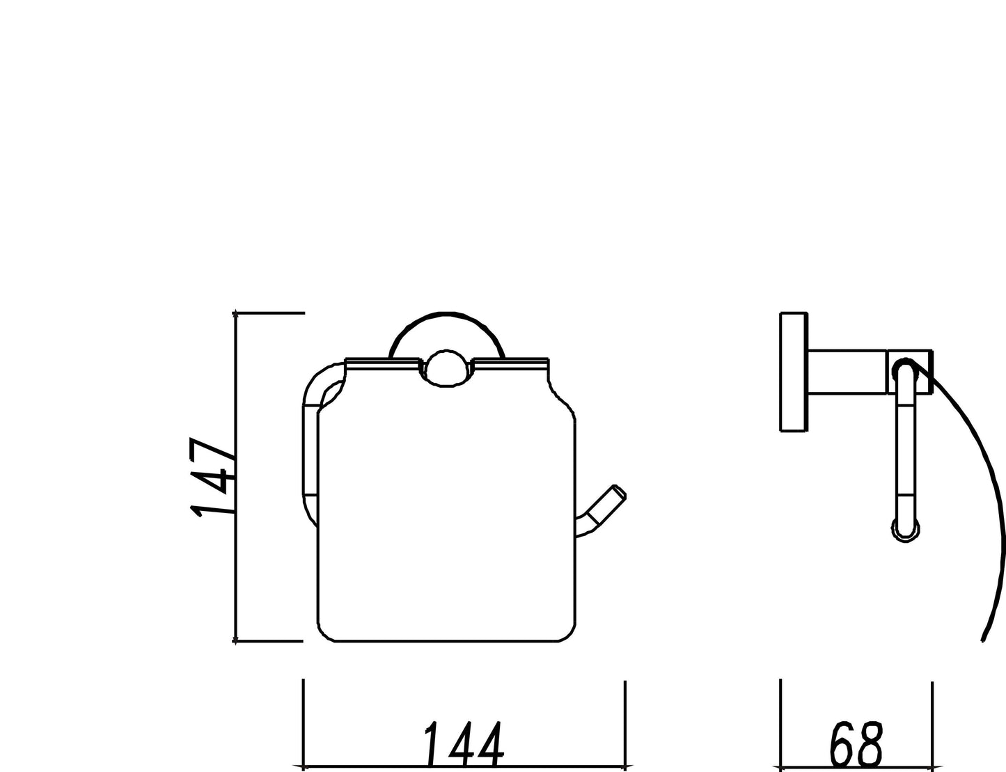 Wiesbaden 304-toiletrolhouder + klep RVS - WDtegels