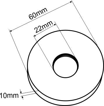 304 rozet voor douchearm rond 60 mm geborsteld RVS - WDtegels