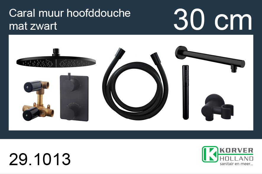One-Pack inbouwthermostaatset rond type 304 Hoofddouche 30cm