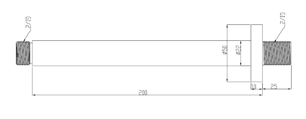 Wiesbaden luxury shower arm round ceiling mount 20cm matte black