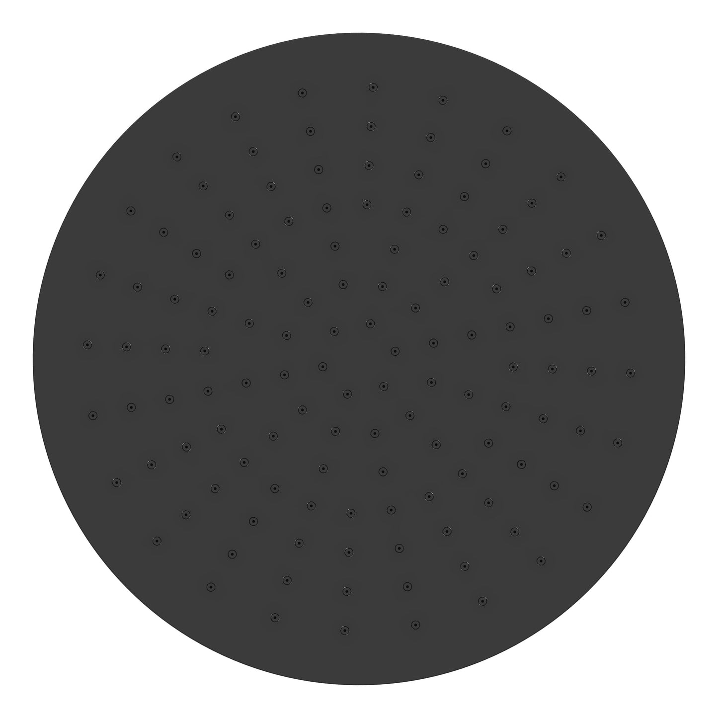 UniMatch hoofddouche rond 30 x 0,8 cm mat zwart