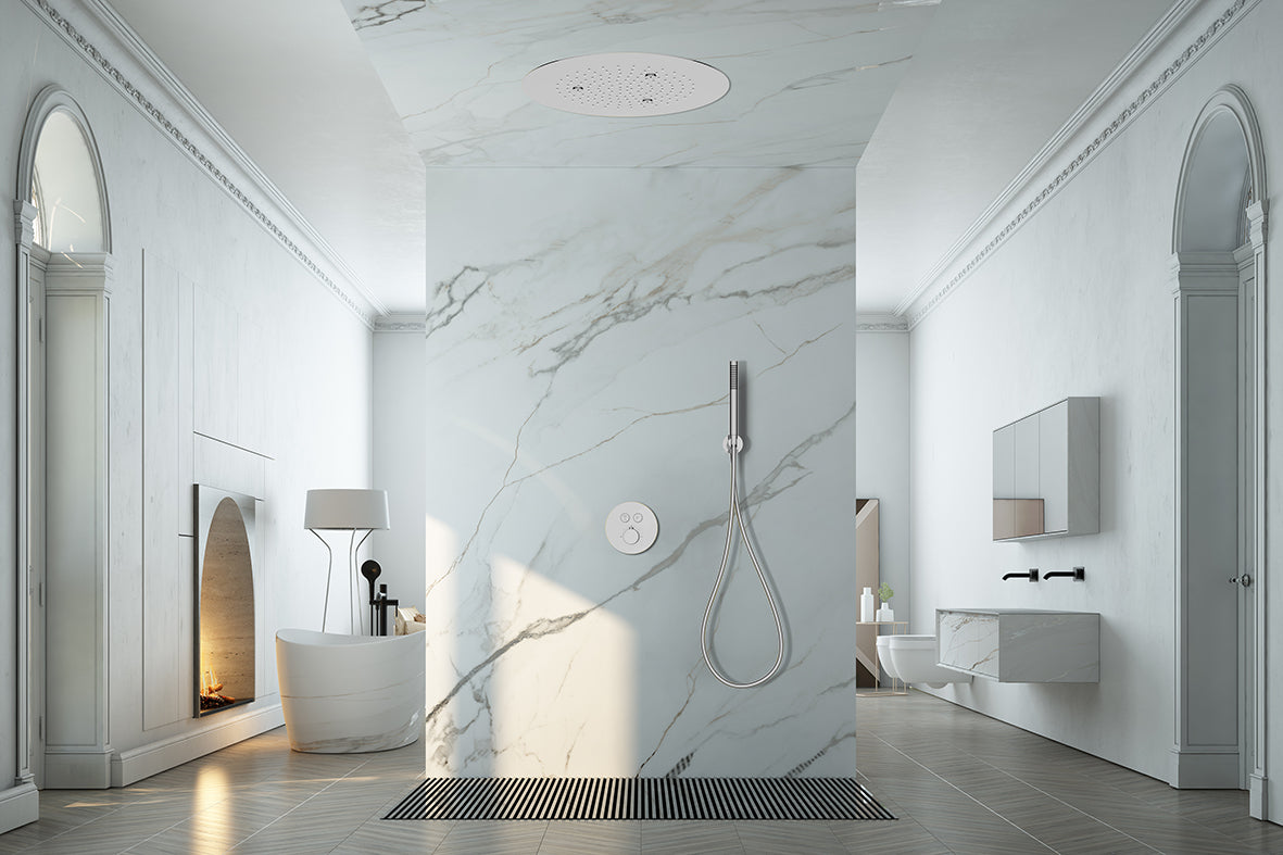 Ufo hoofddouche plafond rond inbouw 50 cm chroom