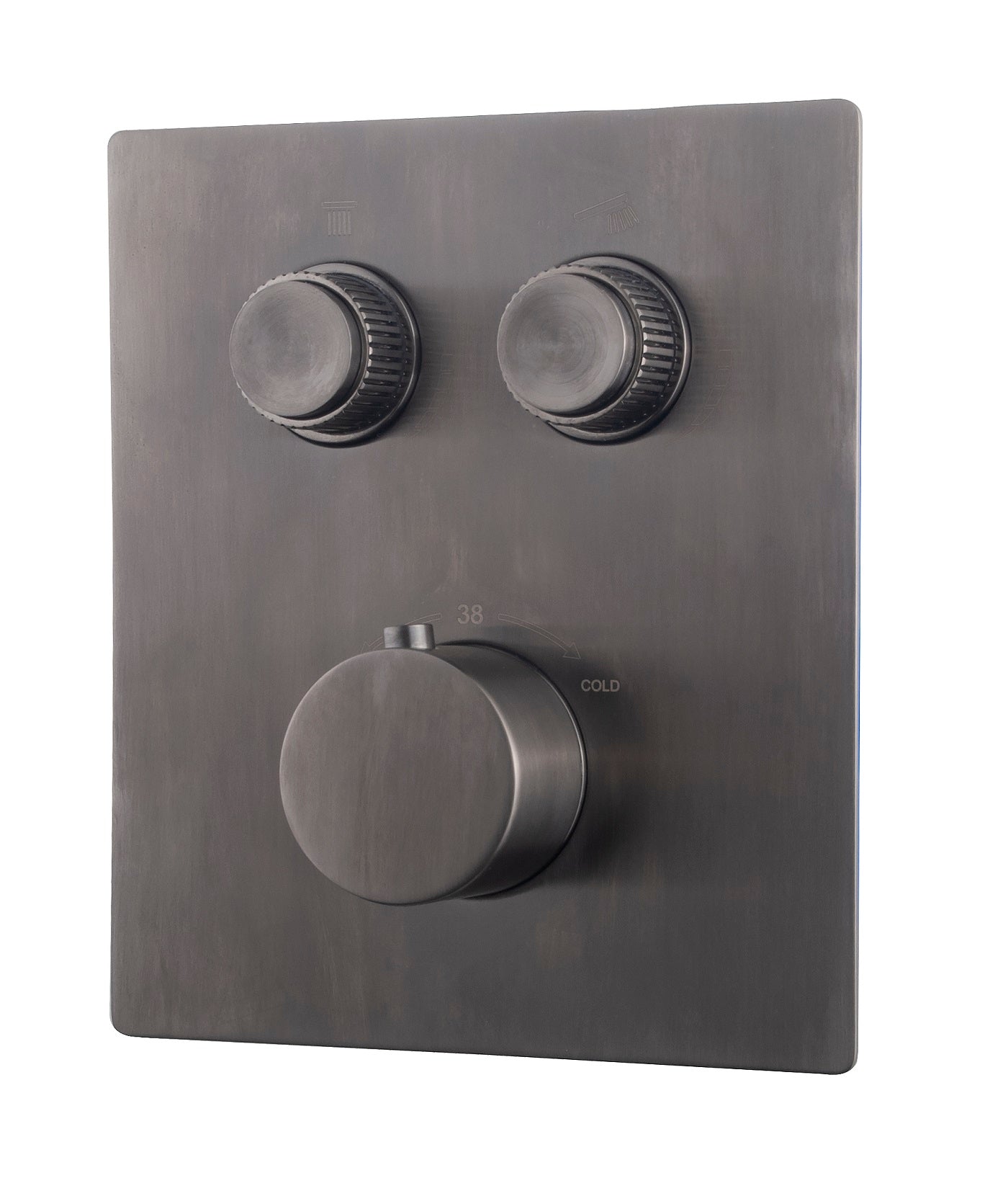 Caral Klik Pro afbouwdeel inbouwthermostaat 2 weg gunmetal PVD