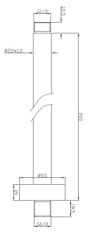 Wiesbaden luxury shower arm round ceiling mount 20cm chrome