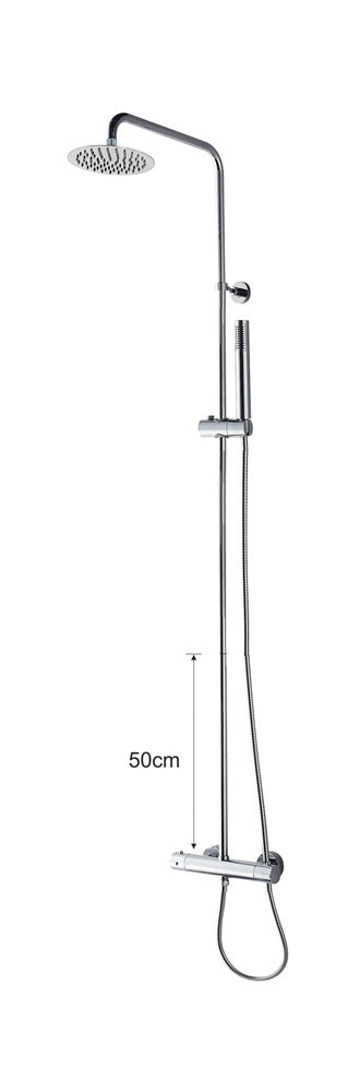 Caralda Eco thermostatische regendoucheset opbouw chroom