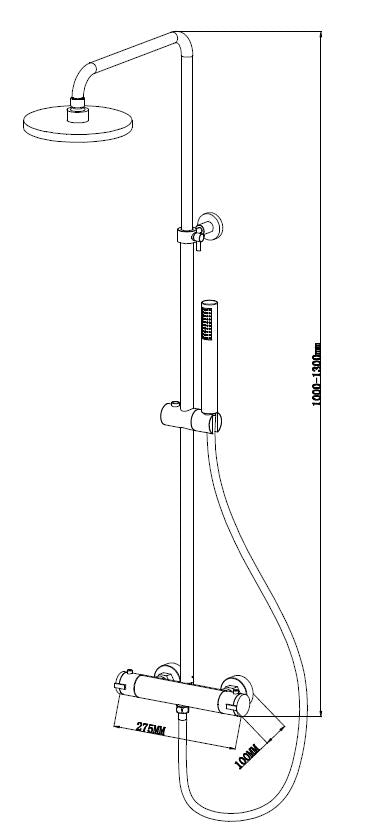 Caralda Eco thermostatische regendoucheset | Opbouw | Chroom - WDtegels