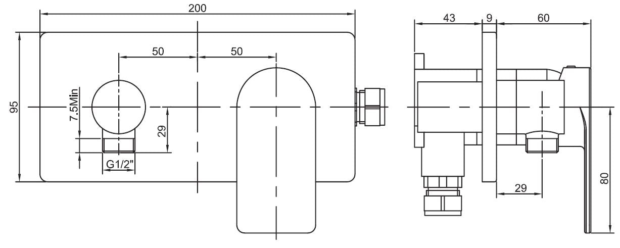Wiesbaden Lima inbouw eenhendel douchemengkraan chroom