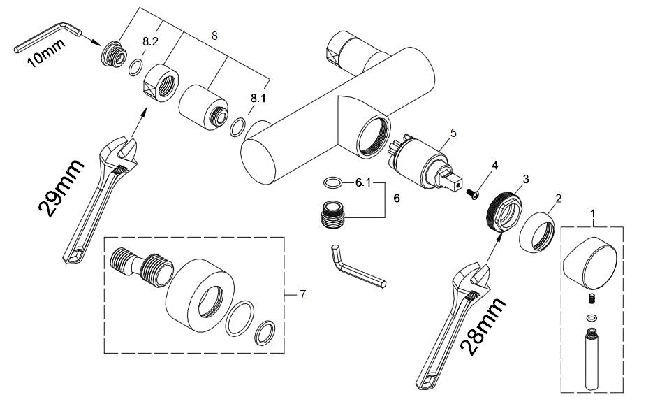 Wiesbaden Cadans douchemengkraan geborsteld staal