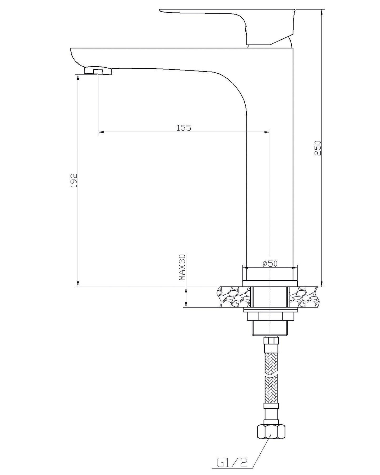 Wiesbaden Casma eenhendel-wastafelmengkraan hoog chroom