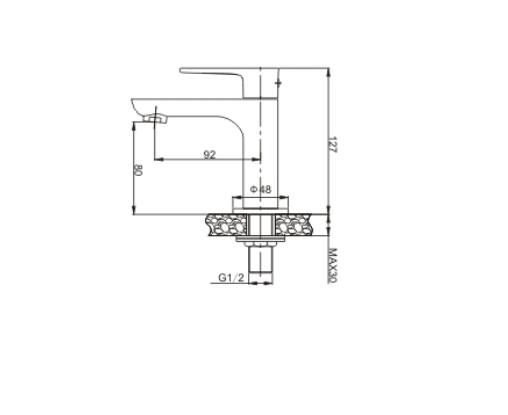 Wiesbaden Casma toiletkraan 1/2'' wit/chroom - WDtegels
