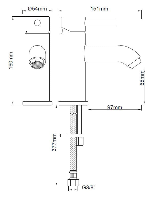 Wiesbaden Cadans wastafelmengkraan laag geborsteld messing