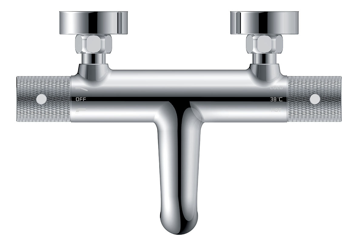 Ribbd thermostatische badmengkraan hartafstand 15 cm chroom - WDtegels