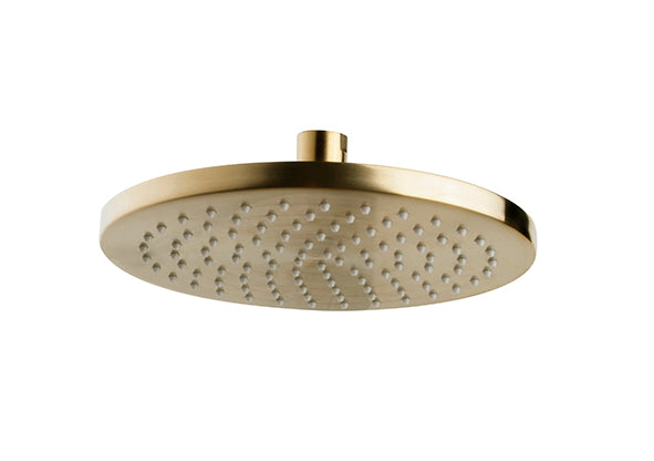 UniMatch hoofddouche rond 20 x 1,2 cm geborsteld messing PVD