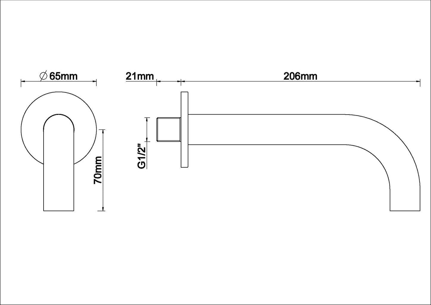 Caral baduitloop rond 20 cm 1/2'' | Geborsteld brons koper PVD - WDtegels