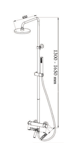 Wiesbaden Caral bad verlengbuis 50cm tbv douchestang chroom - WDtegels