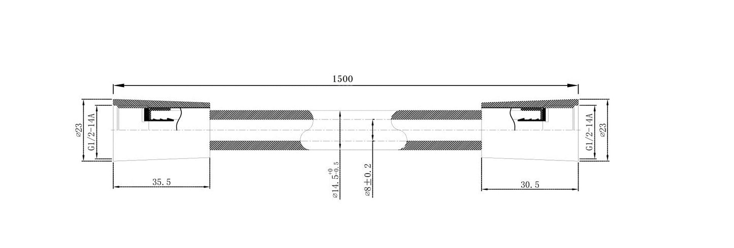 Manguera de ducha de lujo Wiesbaden de plástico con aspecto de acero inoxidable de 150 cm