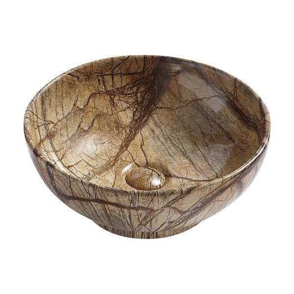 Aloni Crocodile Waskom Opbouw | 41x18x41cm | Bruin Marmer Keramiek - WDtegels