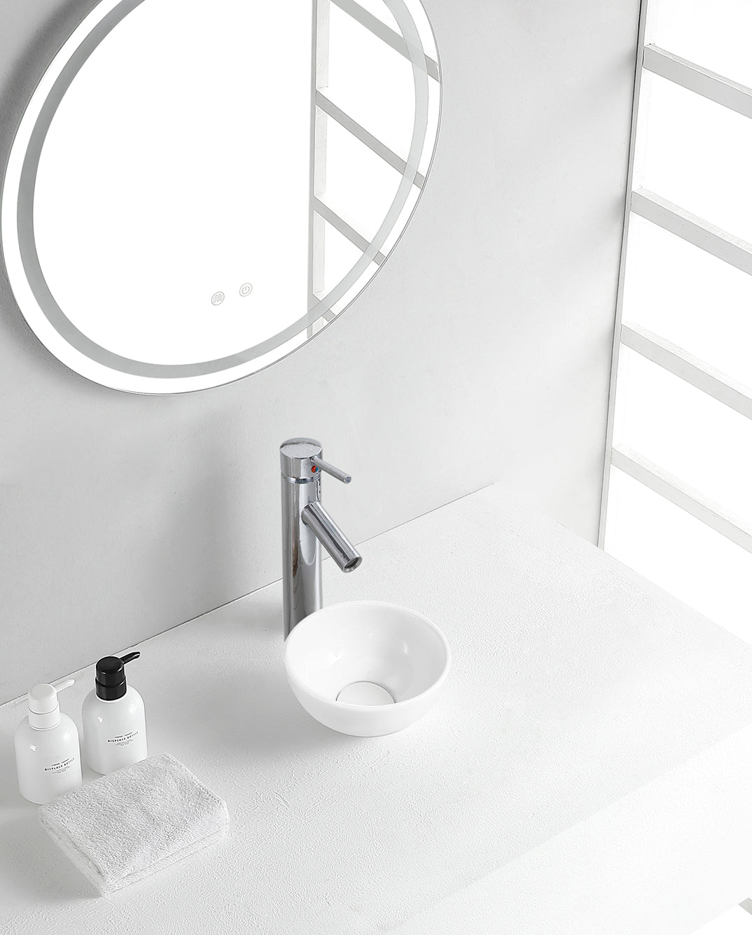 Consilio waskom rond 20 x 9 cm keramiek glans wit - WDtegels