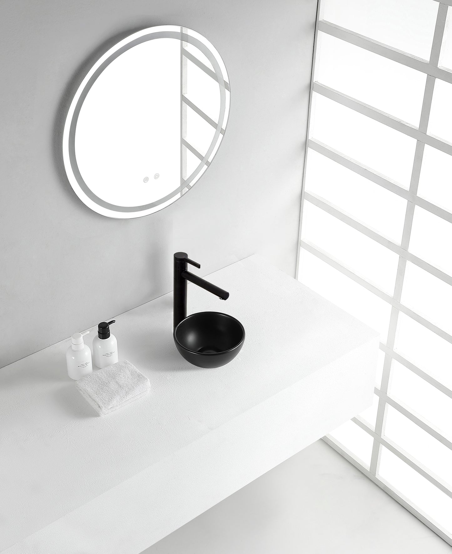 Consilio waskom rond 20 x 9 cm keramiek mat zwart - WDtegels