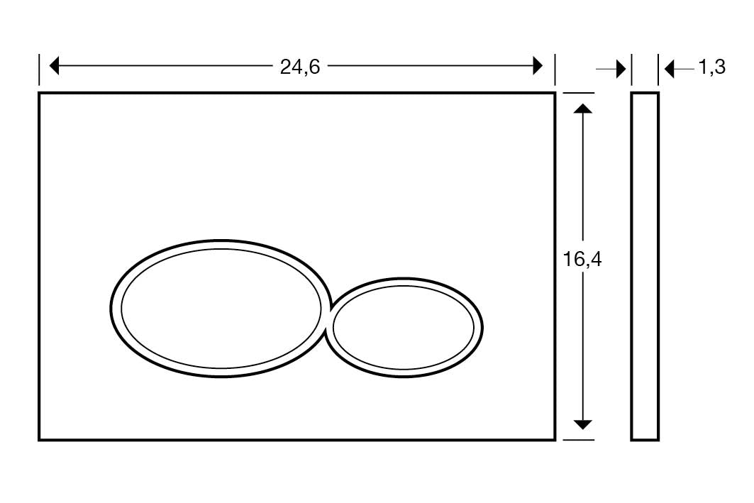 Wiesbaden push plate for built-in reservoir, matt white