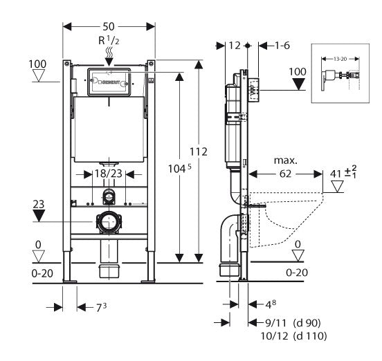 Geberit Duofix Basic UP-100 inb.reservoir - WDtegels