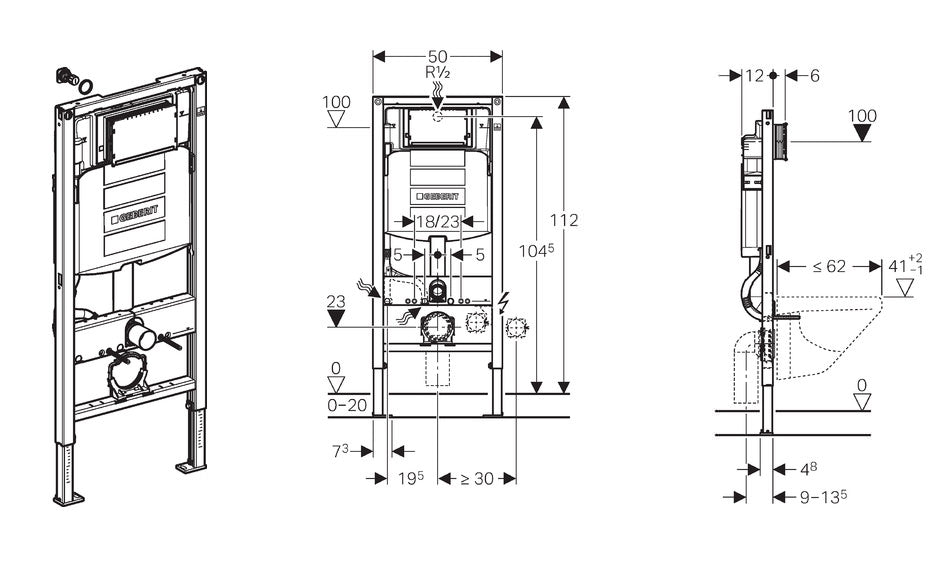 Geberit Duofix UP-320 inb.reservoir,bev.set, iso.set - WDtegels