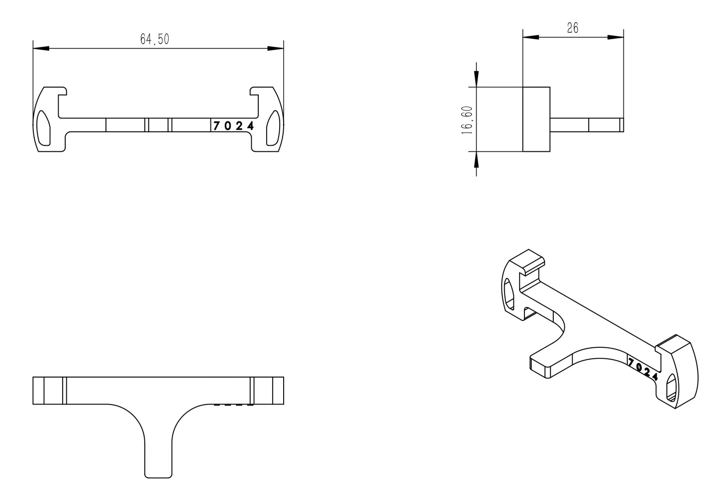 Spacer for tile grids, plastic, black