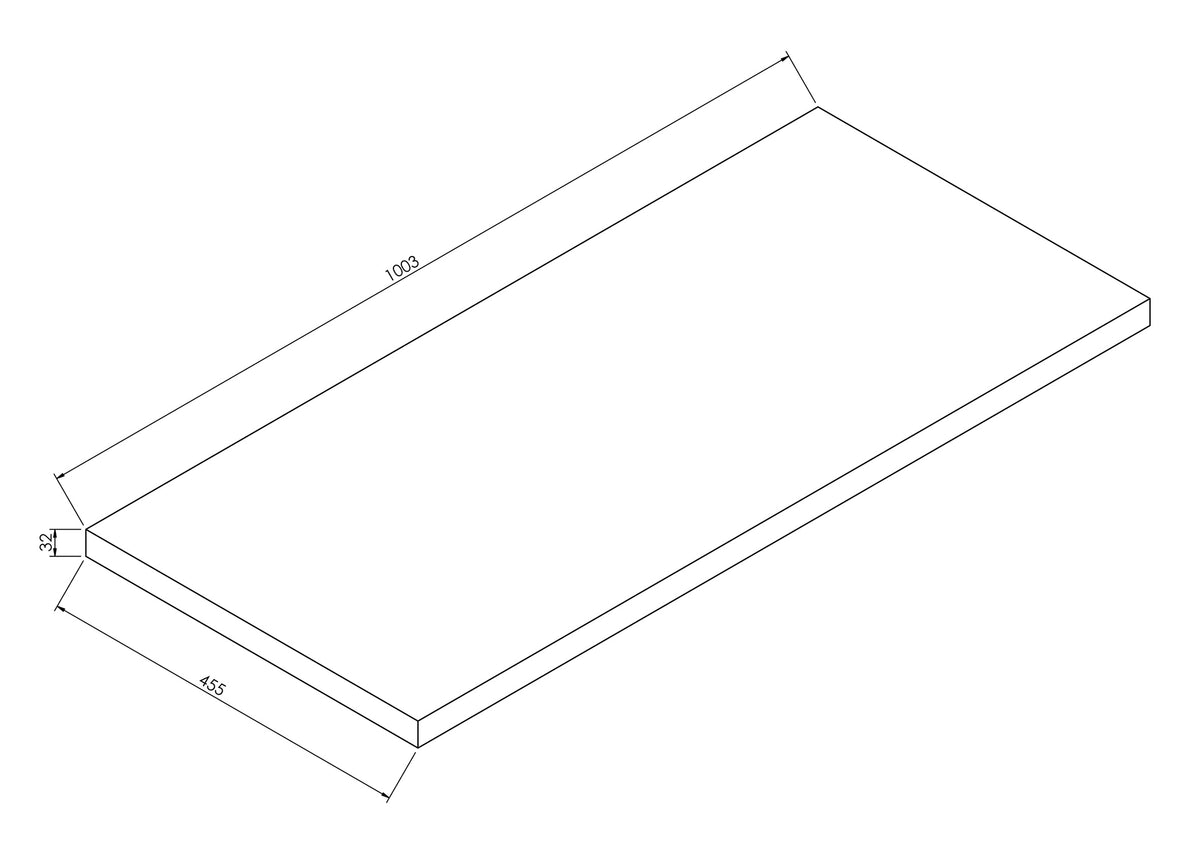 Maattekening Alvara topblad 100x46cm donker eiken