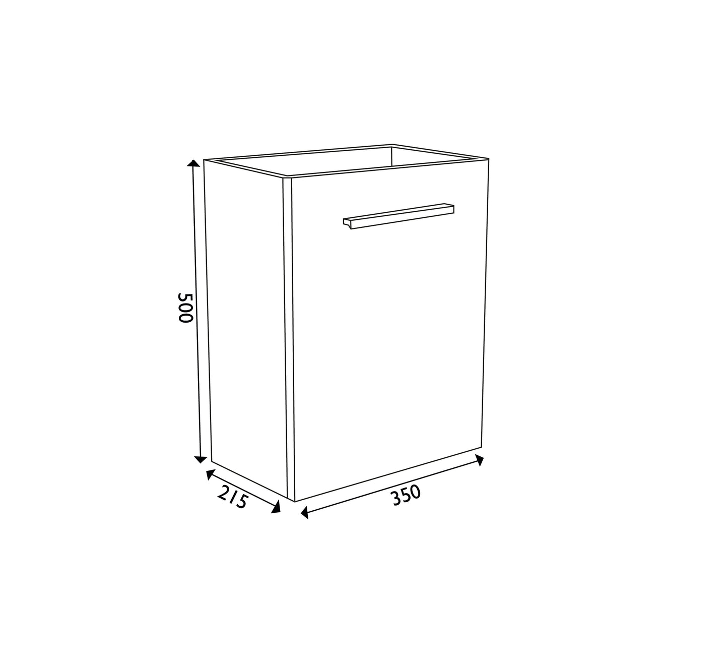 Wiesbaden fonteinkast tbv HS fonteintje l/r 1 deur | 40x21x50cm | Wit - WDtegels