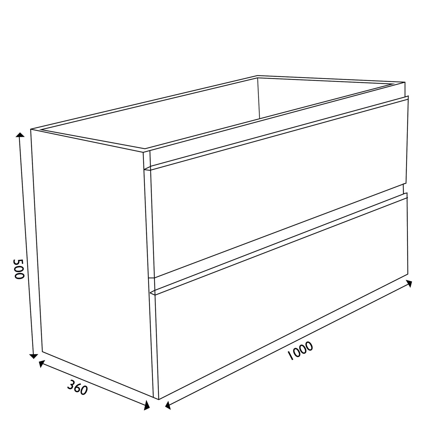 Wiesbaden onderkast 100cmx36cm zo.wastafel gl.grijs