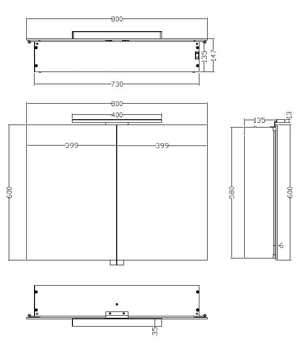 Wiesbaden Luxe spiegelkast +Led verlichting 80x60x14cm - WDtegels